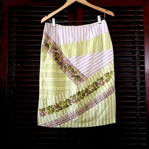 6 Dolce Apparel Beaded Pencil Straight Skirt MIDI